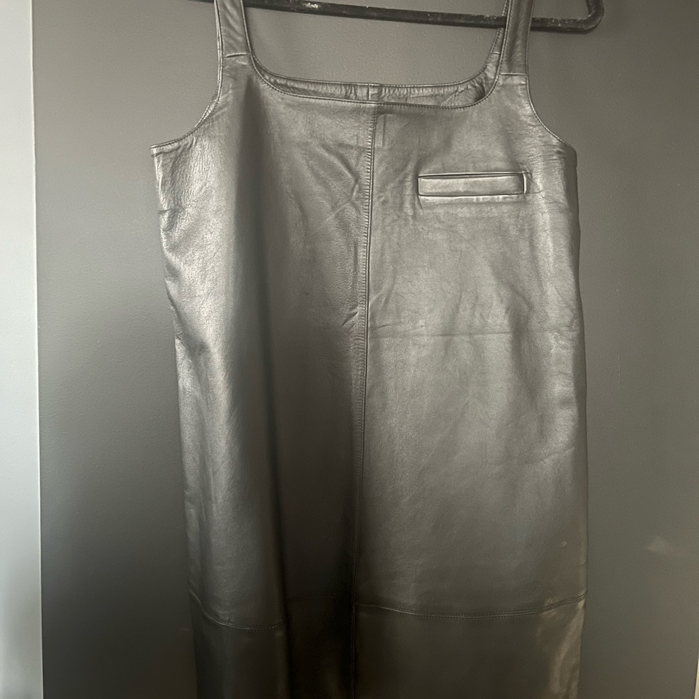 Chic Cos Leather Pinafore dress